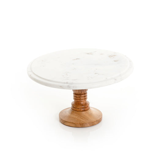 Marble Stand with Wooden Base