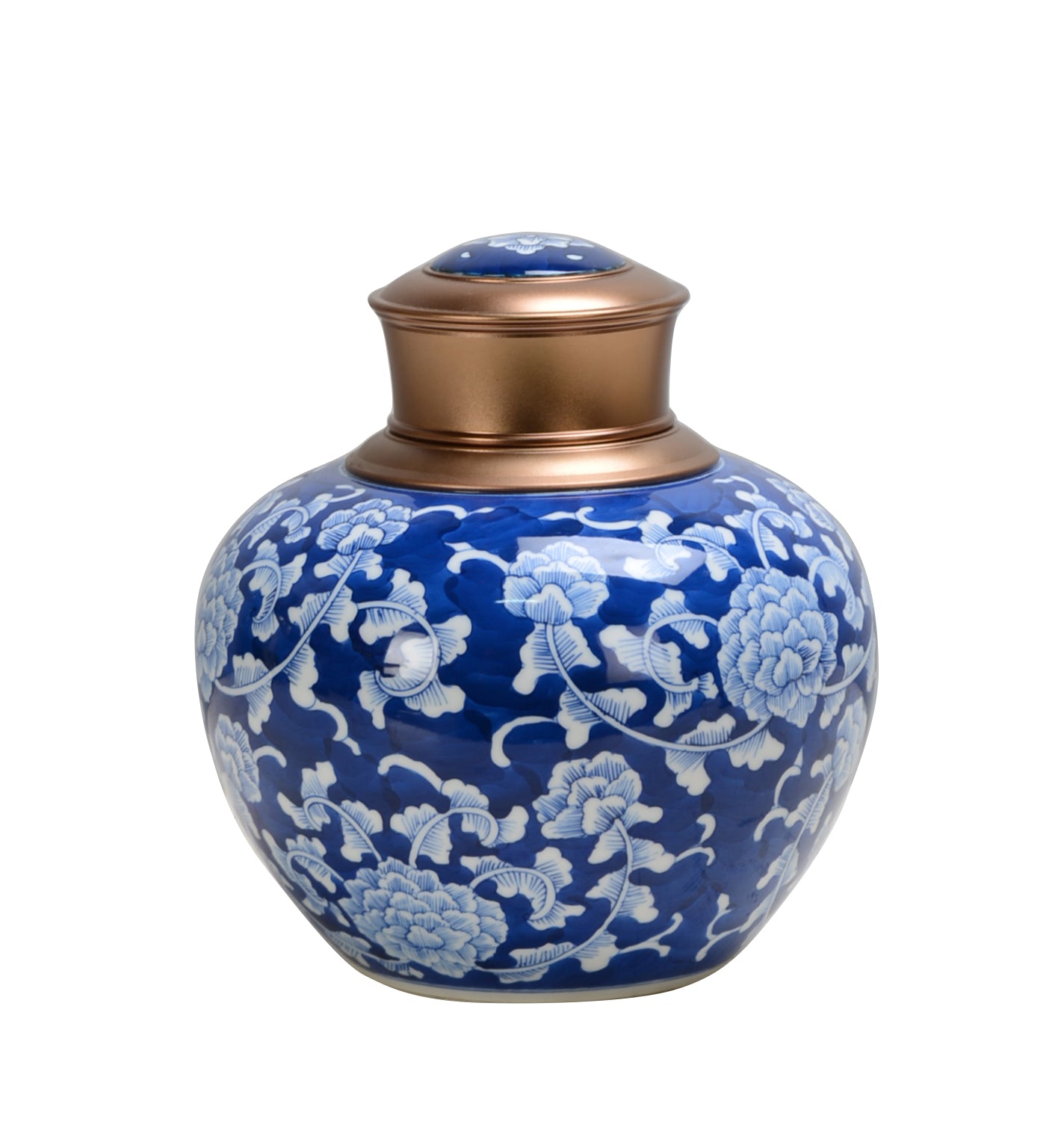 Coral Blue Mini Ceramic Jar - 16cm